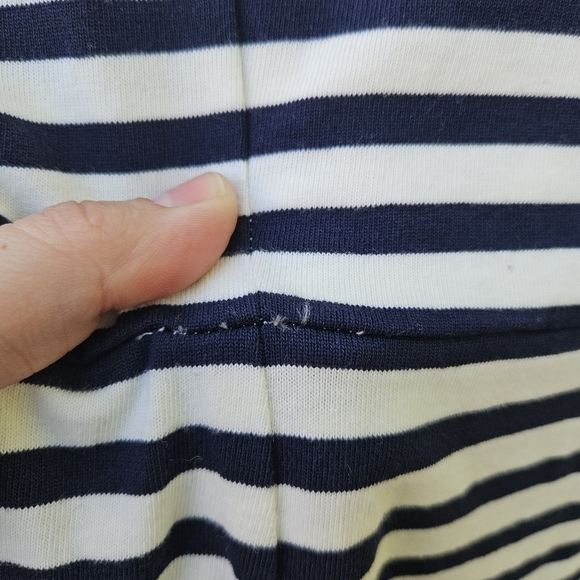 J. Crew Collection long sleeve navy white striped maxi dress size 00 - Picture 8 of 8